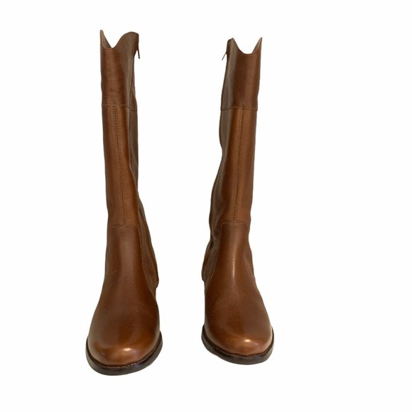 LL Bean Brown Leather Riding Boots 8.5 Full Zip - Picture 2 of 9